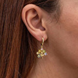 Supertrend Gümüş Gold Renkli Taşlı Hayat Ağacı Kadın Küpe