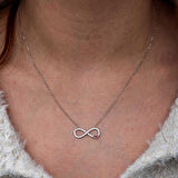 Supertrend Gümüş Sonsuzluk Kırmızı Kalpli Kadın Kolye