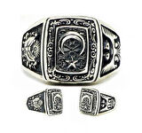 Supertrend Gümüş Ay Yıldız Osmanlı Arması Kartal Desenli Erkek Yüzük