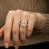 Supertrend Gümüş Sarı Yuvarlak Kadın Yüzük