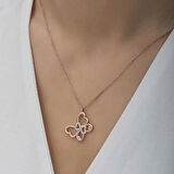 Supertrend Gümüş Rose Sonsuzluk Kelebek Kadın Kolye