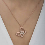 Supertrend Gümüş Rose Sonsuzluk Kelebek Kadın Kolye
