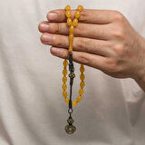 Supertrend Gümüş Kazaz Püsküllü Sıkma Kehribar Tesbih