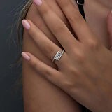 Supertrend Gümüş Baget Taşlı Kadın Yüzük