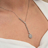 Supertrend Gümüş Sıralı Zirkon Taşlı Çiçek Kadın Kolye