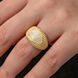 Supertrend Gümüş Gold Zirkon Taşlı Kadın Yüzük