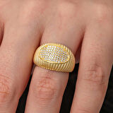 Supertrend Gümüş Gold Zirkon Taşlı Kadın Yüzük