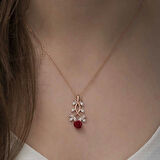 Supertrend ​gümüş Rose Kırmızı Gül Kolye