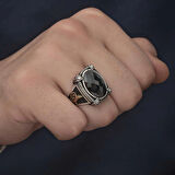 Supertrend Gümüş Siyah Zirkon Taşlı Erkek Yüzük