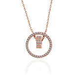 Supertrend Gümüş Rose İç İçe Geçmiş Halka Kadın Kolye