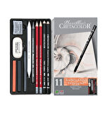 Supertrend Teacher's Choice Beginner Drawing Set Karakalem Eskiz Çizim Seti Metal Kutu 11 Parça