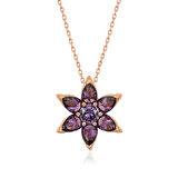 Supertrend ​gümüş Rose Mor Çiçek Kolye