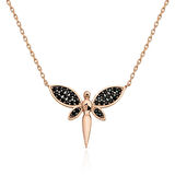 Supertrend ​gümüş Rose Siyah Yusufçuk Kadın Kolye