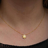 Supertrend Gümüş Gold Minimal Kar Tanesi Kadın Kolye