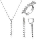 Supertrend Gümüş Sıra Taşlı Kadın Set