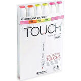 Touch Twin Brush Marker Fırça Uçlu Marker Seti 6 Renk FLORASAN RENKLER