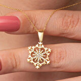 Supertrend Gümüş Gold Kar Tanesi Kadın Kolye