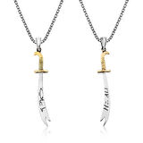 Supertrend Gümüş Zülfikar Kılıcı Hz. Ali Yazılı Erkek Kolye