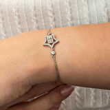 Supertrend Gümüş Baget Taşlı Yıldız Kadın Bileklik