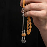 Supertrend Gümüş Püskül Sıkma Kehribar Tesbih