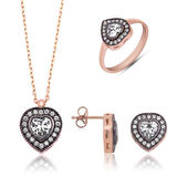 Supertrend Gümüş Elmas Montür Kalpli Kadın Set