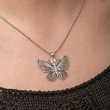 Supertrend Gümüş Telkari Kelebek Kadın Kolye