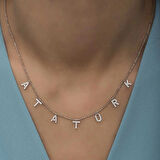 Supertrend Gümüş Atatürk Yazılı Kadın Kolye