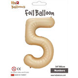 5 Rakam Karamel Folyo Balon 34"