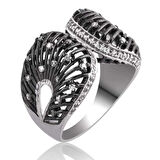 Supertrend Gümüş Beyaz Taşlı Kadın Yüzük