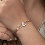 Supertrend Gümüş Rose Çiçek Modelli Bileklik