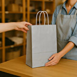 Supertrend Kraft Çanta Gümüş Büyük Boy 31x41cm 25li