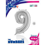 9 Rakam Supertrend Gümüş Folyo Balon 26"