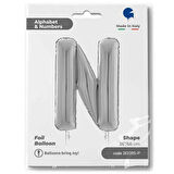 N Harf Supertrend Gümüş Folyo Balon 26"