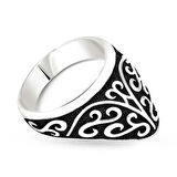 Supertrend Gümüş Desenli Okçu Zihgir Erkek Yüzük