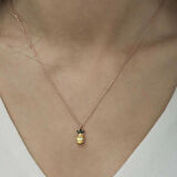 Supertrend ​gümüş Rose Ananas Figür Meyve Kolye