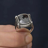 Supertrend Gümüş Siyah Zirkon Taşlı Erkek Yüzük