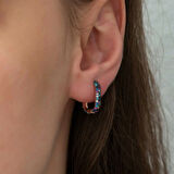 Supertrend Gümüş Çift Taraflı Mix Taşlı J Kadın Küpe