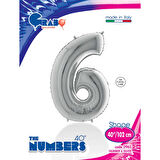 6 Rakam Supertrend Gümüş Folyo Balon 40"