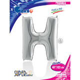 H Harf Supertrend Gümüş Folyo Balon 40"