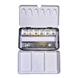 Supertrend Horadam Aquarell Taş Tablet Sulu Boya Seti Yaldızlı Metalik Renkler Yarım Tablet 6 Renk Metal Kutu