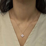 Supertrend Gümüş Lila Taşlı Umut Çiçeği Kolye