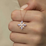 Supertrend Gümüş Lila Taşlı Umut Çiçeği Kolye