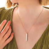 Supertrend Gümüş Rose İsim Yazılabilen Açılır Çubuk Kadın Kolye