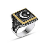 Supertrend Gümüş Türk Bayrağı Ay Yıldız Erkek Yüzük