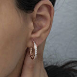 Supertrend Gümüş Zirkon Taşlı Halka Kadın Küpe