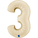 3 Rakam Supertrend Satin Cream Folyo Balon 26"