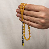 Supertrend Gümüş 1000 Ayar Kazaz Püsküllü Sıkma Kehribar Tesbih