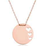 Supertrend Gümüş Rose Çember Kalp Kadın Kolye