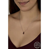 Supertrend ' Crystal Taşlı Ametist Gümüş Kadın Kolye