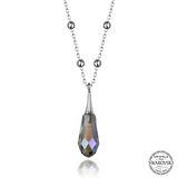 Supertrend ' Crystal Taşlı Ametist Top Zincir Gümüş Kadın Kolye